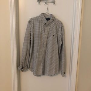 Mens blue&white checkered Ralph Lauren button down